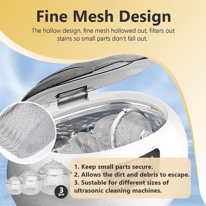 Iffitya Ultrasonic Cleaner Basket, Stainless Steel Basket for Ultrasonic Jewelry Cleaner, Jewelry Steam Cleaner Basket Small Parts Washing Basket for Jewelry, Watch Parts - Image 2